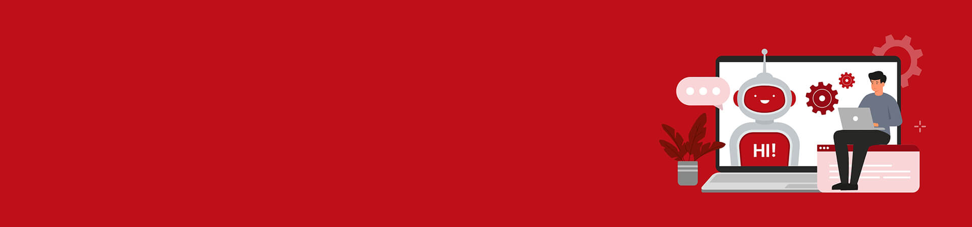 Graphic showing an online chatbot