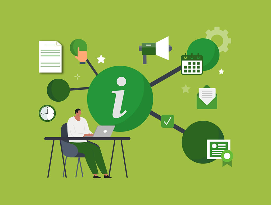 Graphic showing someone accessing a parent portal