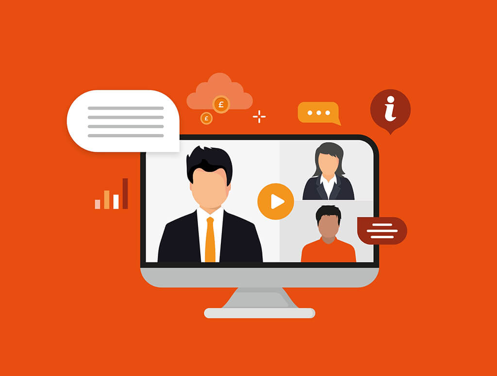 Graphic showing a webinar taking place