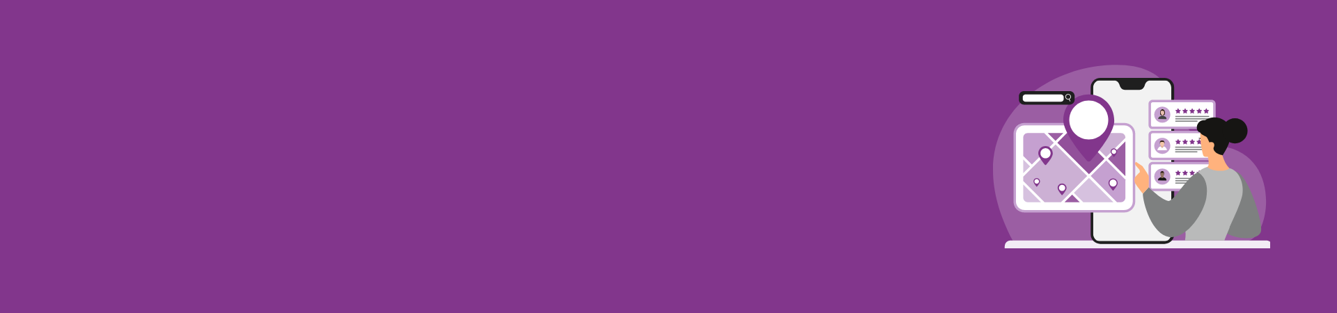 Graphic showing a woman looking at a map on a phone