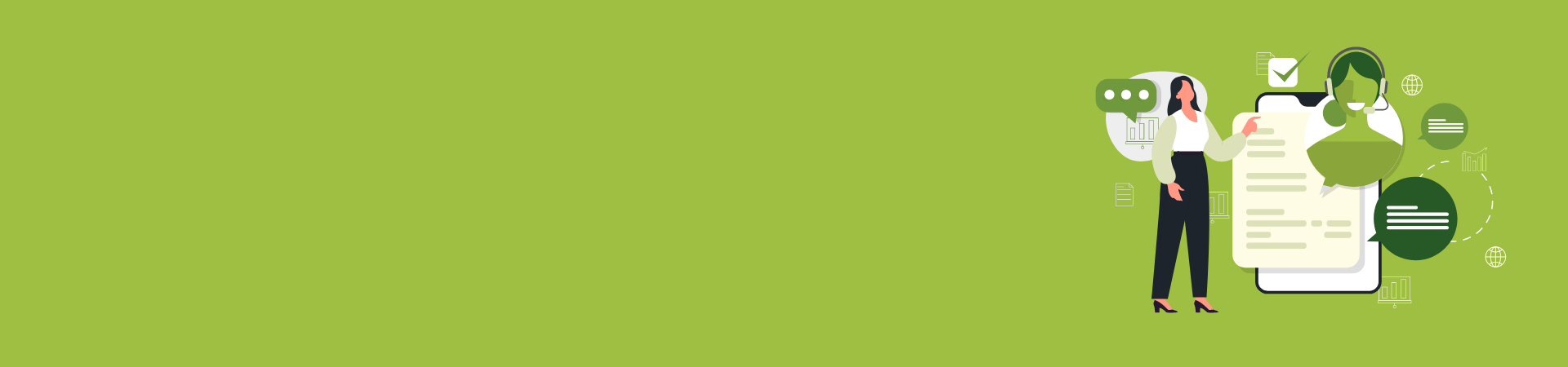 Graphic showing someone using live chat